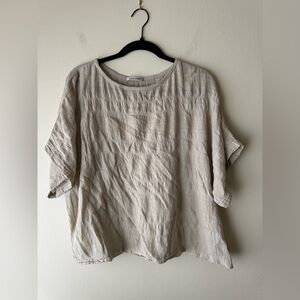 Taupe Cotton boxy blouse